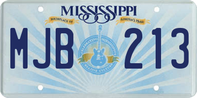 MS license plate MJB213