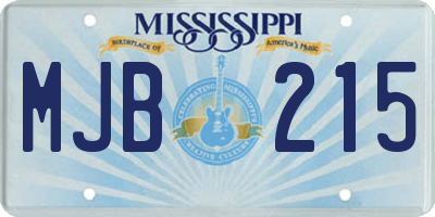 MS license plate MJB215