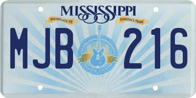 MS license plate MJB216
