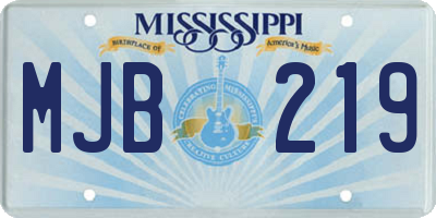 MS license plate MJB219