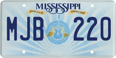 MS license plate MJB220