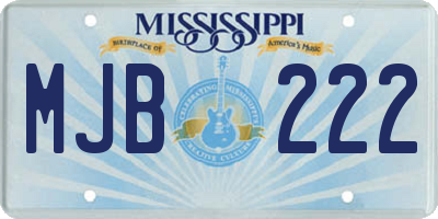 MS license plate MJB222