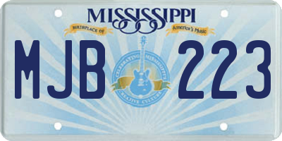 MS license plate MJB223