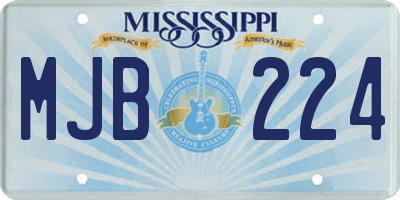 MS license plate MJB224
