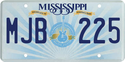 MS license plate MJB225