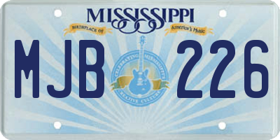MS license plate MJB226