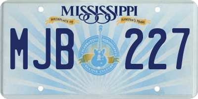 MS license plate MJB227