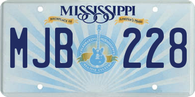 MS license plate MJB228