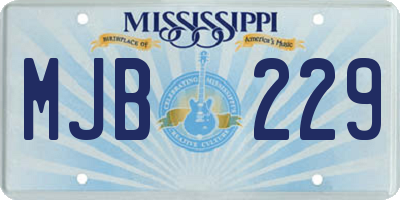 MS license plate MJB229