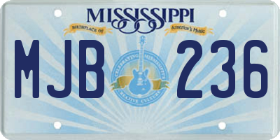 MS license plate MJB236