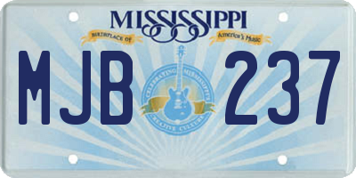 MS license plate MJB237