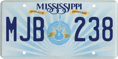 MS license plate MJB238