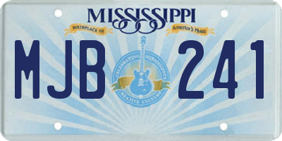MS license plate MJB241