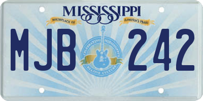 MS license plate MJB242