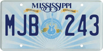 MS license plate MJB243