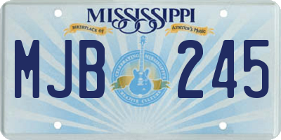 MS license plate MJB245
