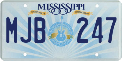 MS license plate MJB247