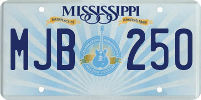 MS license plate MJB250