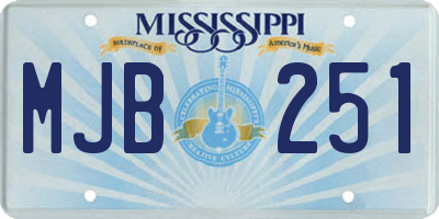 MS license plate MJB251