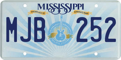 MS license plate MJB252
