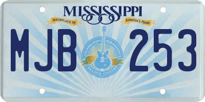 MS license plate MJB253