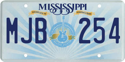 MS license plate MJB254