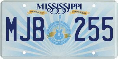 MS license plate MJB255