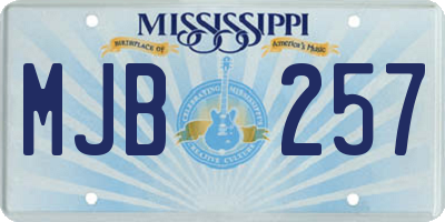 MS license plate MJB257
