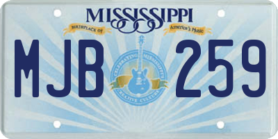MS license plate MJB259