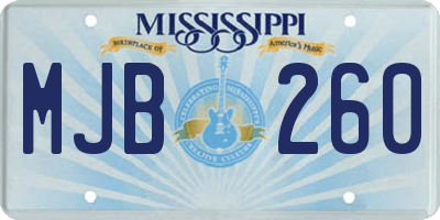 MS license plate MJB260