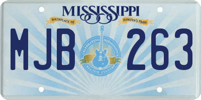 MS license plate MJB263