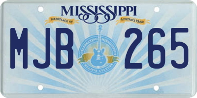 MS license plate MJB265