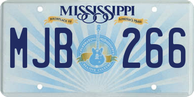 MS license plate MJB266
