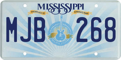 MS license plate MJB268
