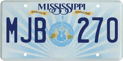 MS license plate MJB270