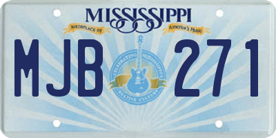 MS license plate MJB271