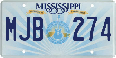 MS license plate MJB274