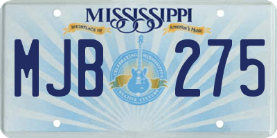 MS license plate MJB275