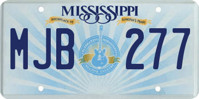 MS license plate MJB277