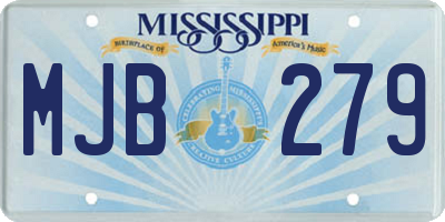 MS license plate MJB279