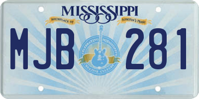 MS license plate MJB281