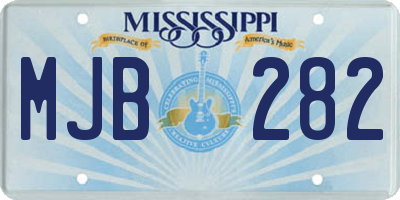 MS license plate MJB282