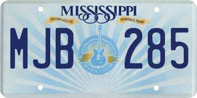MS license plate MJB285