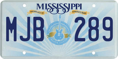 MS license plate MJB289