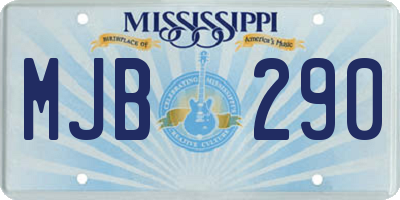 MS license plate MJB290