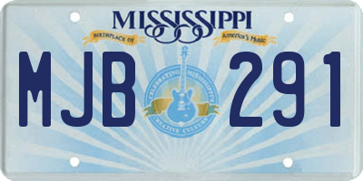 MS license plate MJB291