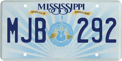 MS license plate MJB292