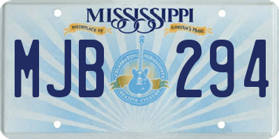 MS license plate MJB294
