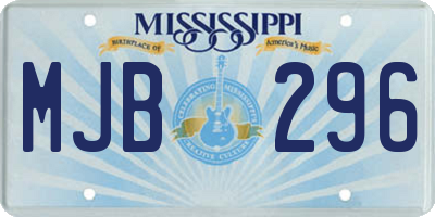 MS license plate MJB296