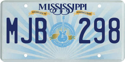 MS license plate MJB298